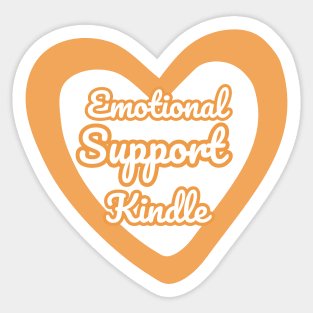 Emotional Support Kindle Yellow - Text On Hollow Heart Sticker